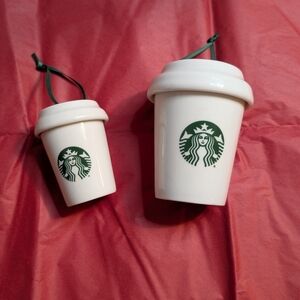 Starbucks White Ceramic Ornament Set